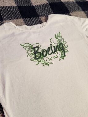 Y2k mcbling style boeing shirt